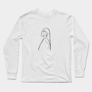 Women Face One Line Long Sleeve T-Shirt